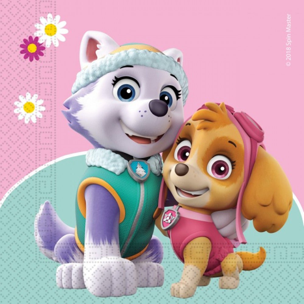 20 Servietten "Paw Patrol Girls" 33cm - Party im Karton