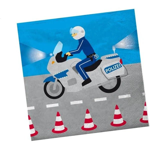 20 Servietten "Polizei" 33cm - Party im Karton