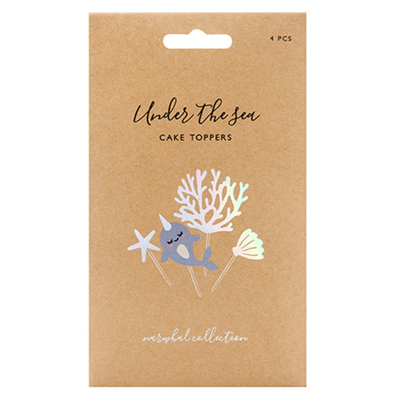 4 Caketopper "Narwal - Unterwasserwelt" - Party im Karton