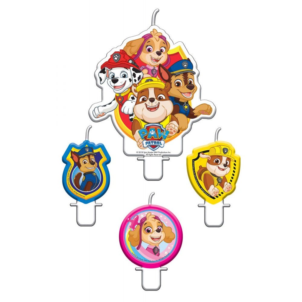 4 Tortenkerzen "Paw Patrol" - Party im Karton