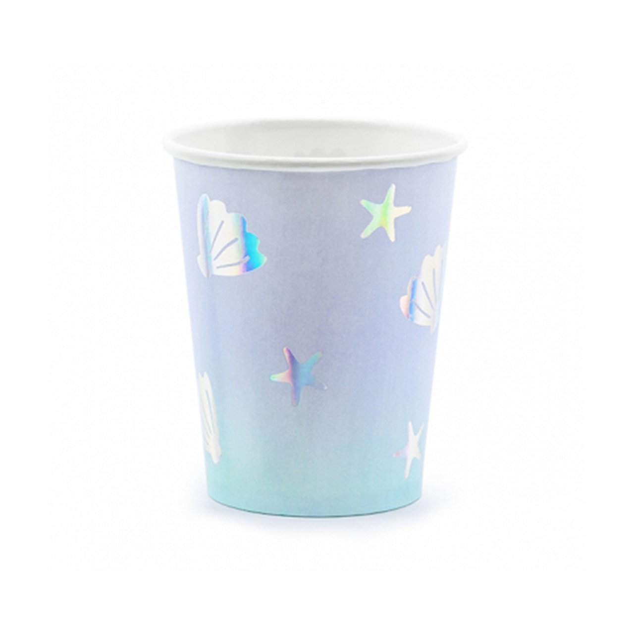 6 Pappbecher "Muschel" - 200ml - Party im Karton
