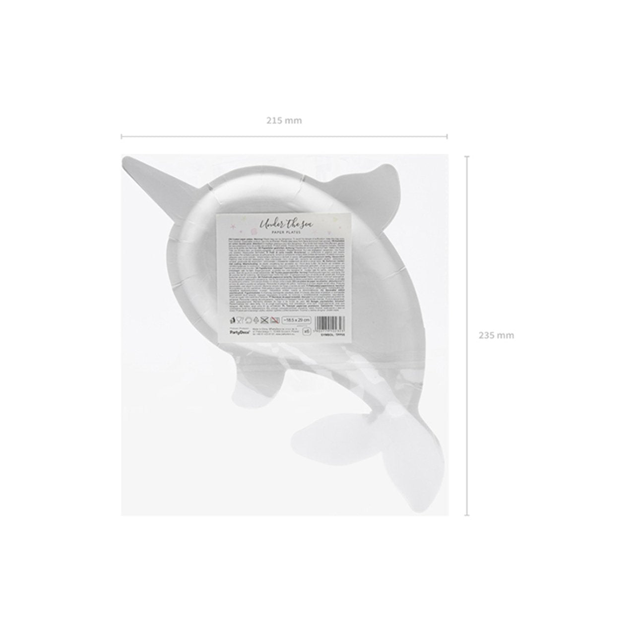 6 Pappteller "Narwal" - 29cm - Party im Karton