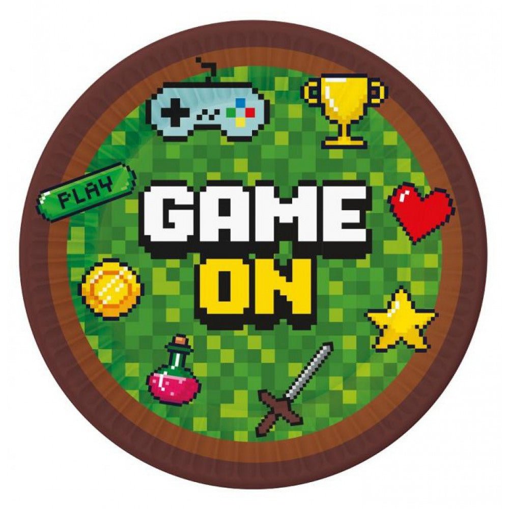 6 Partyteller "Game on - Minecraft" - Ø 23cm - Party im Karton