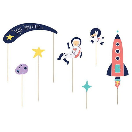 7 DIY Caketopper "Weltall" - Party im Karton