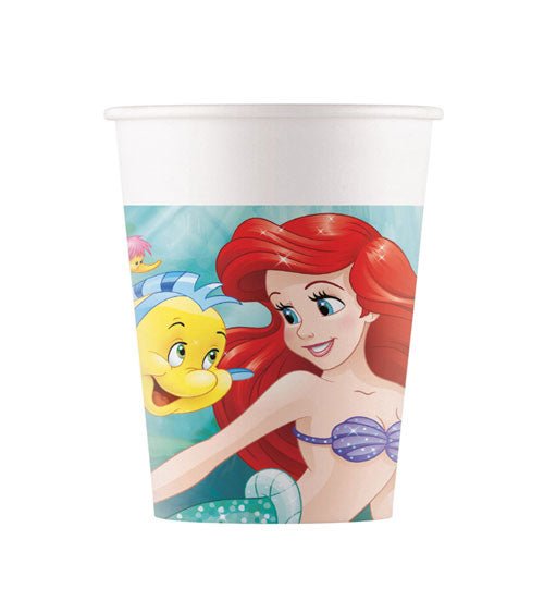 8 Pappbecher "Arielle" - 200ml - Party im Karton