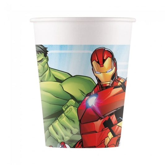 8 Pappbecher "Avengers" - 200ml - Party im Karton