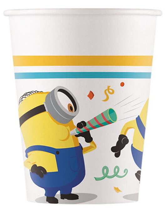 8 Pappbecher "Minions" - 200ml - Party im Karton