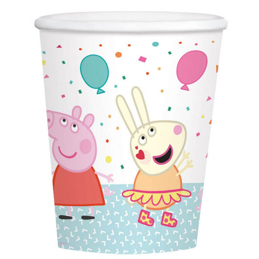 8 Pappbecher "Peppa Wutz" - 250ml - Party im Karton
