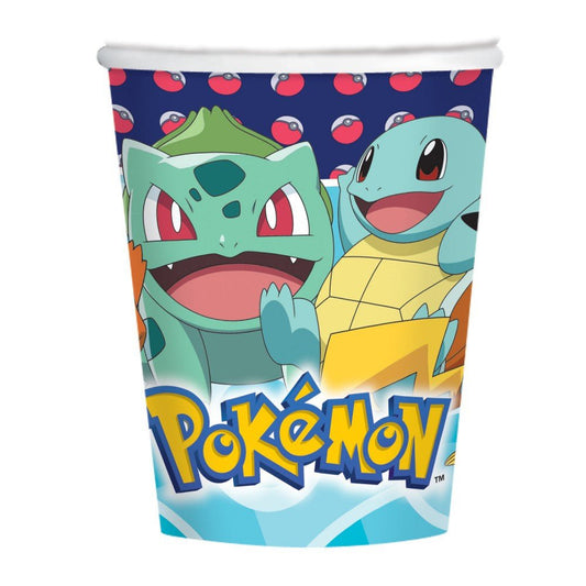 8 Pappbecher "Pokemon" - 250ml - Party im Karton