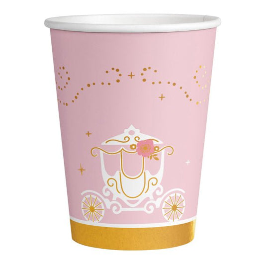 8 Pappbecher "Prinzessin" - 250ml - Party im Karton