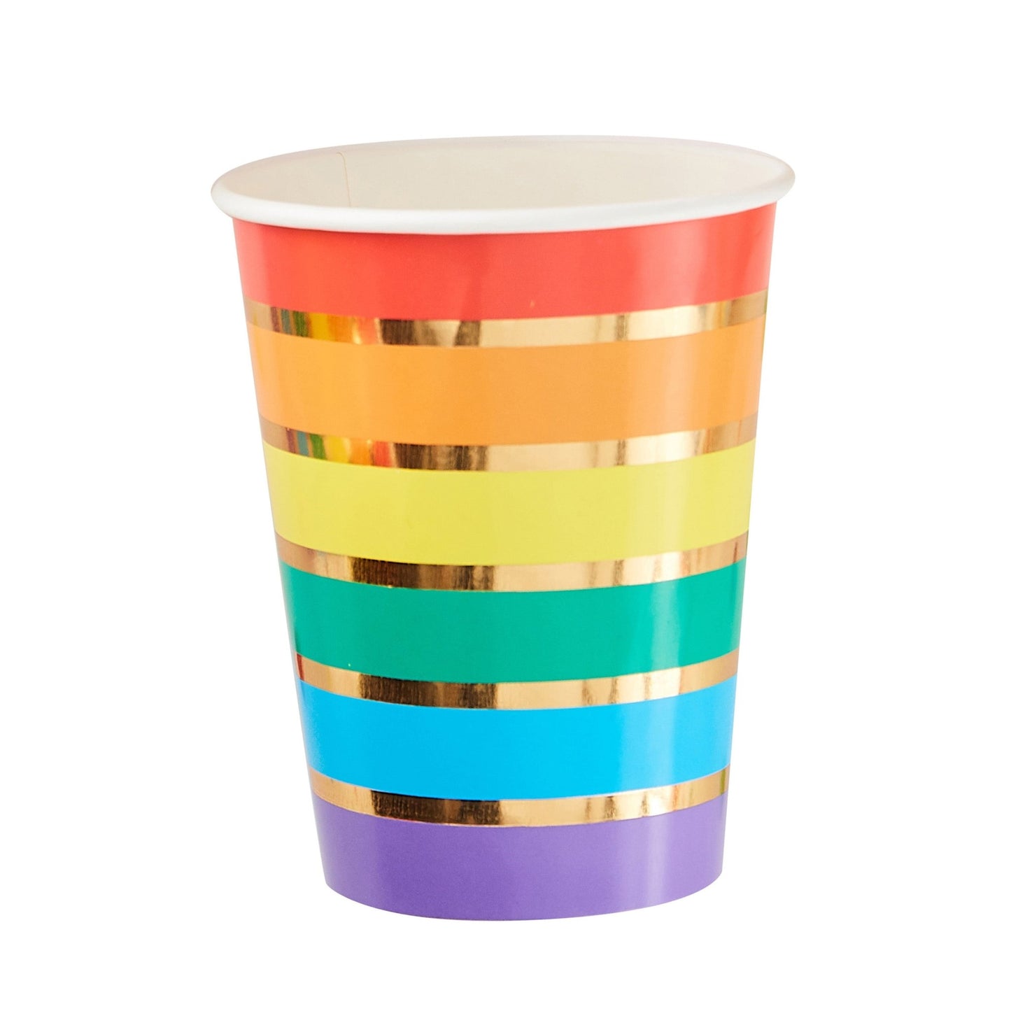8 Pappbecher "Regenbogen" - 200ml - Party im Karton