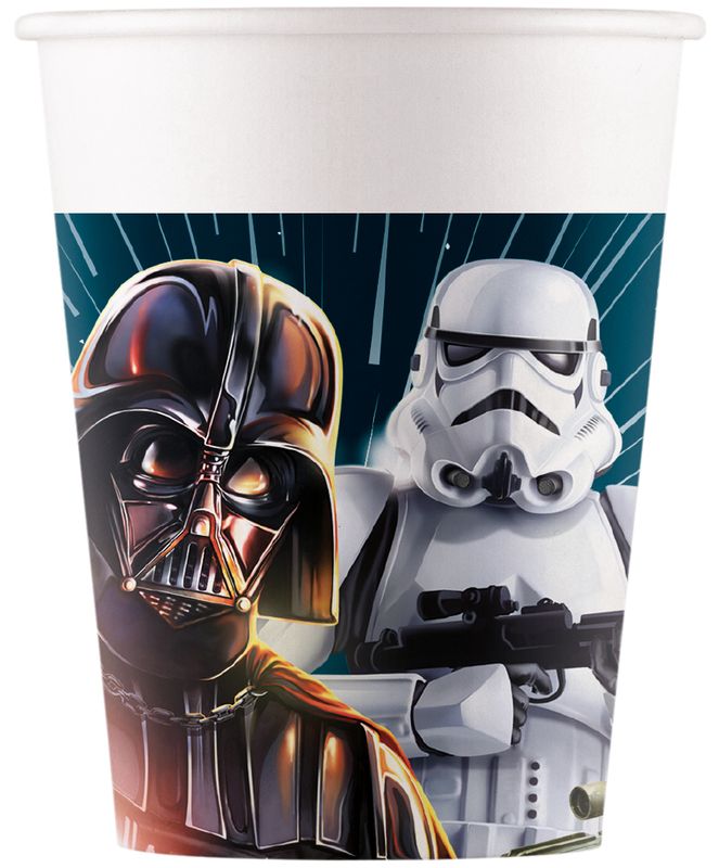 8 Pappbecher "Star Wars" - 200ml - Party im Karton