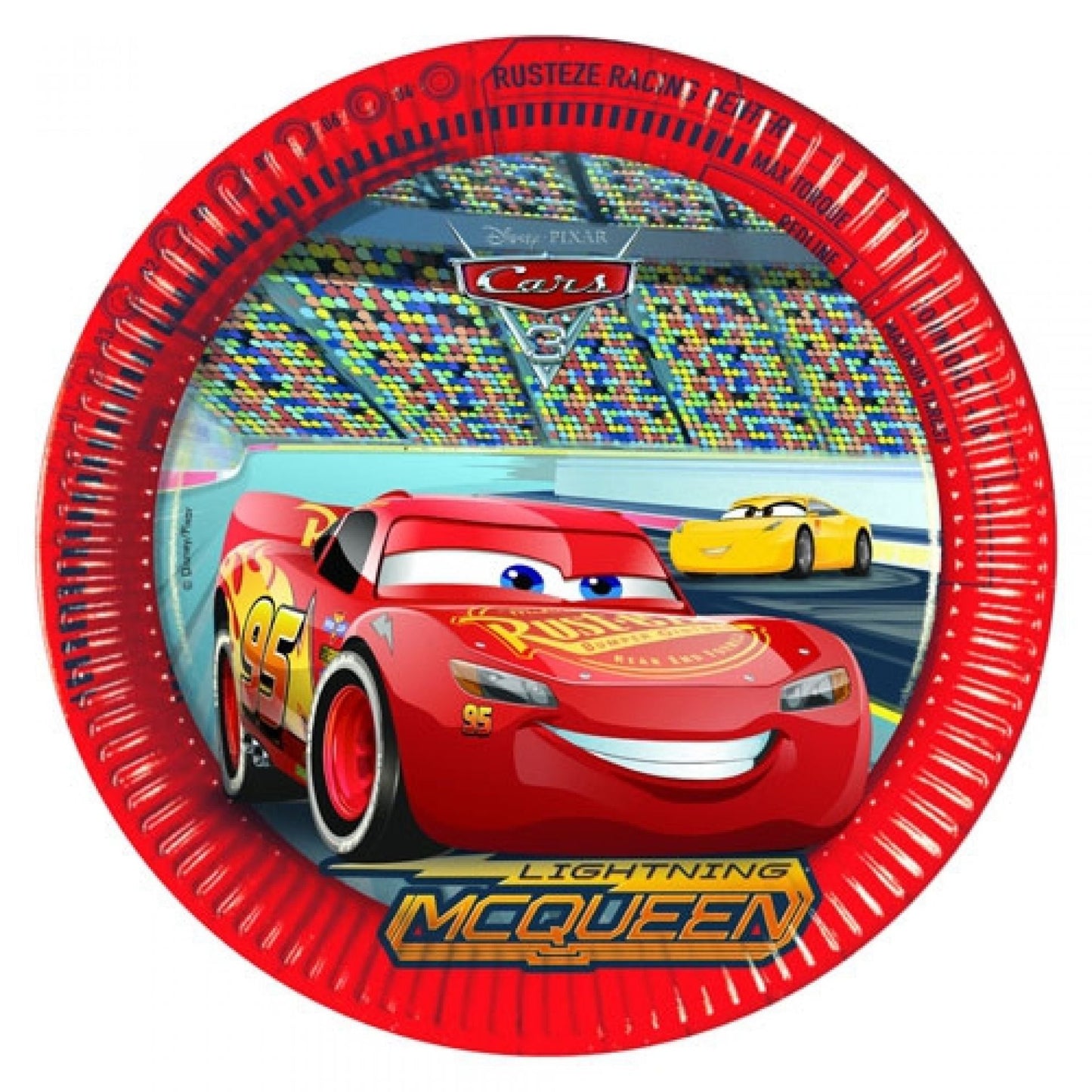 8 Pappteller "Cars" - 23cm - Party im Karton