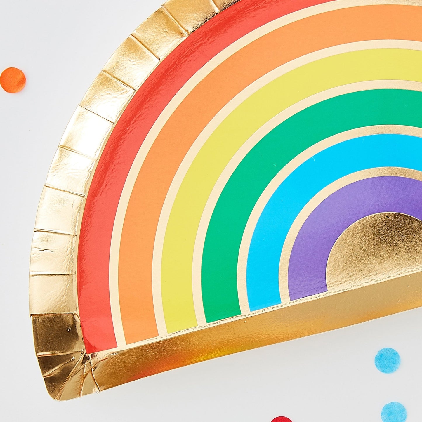 8 Pappteller "Regenbogen" - 28cm - Party im Karton