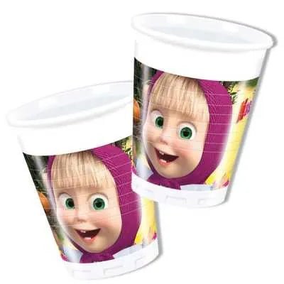 8 Partybecher "Mascha und der Bär" - 200ml - Party im Karton