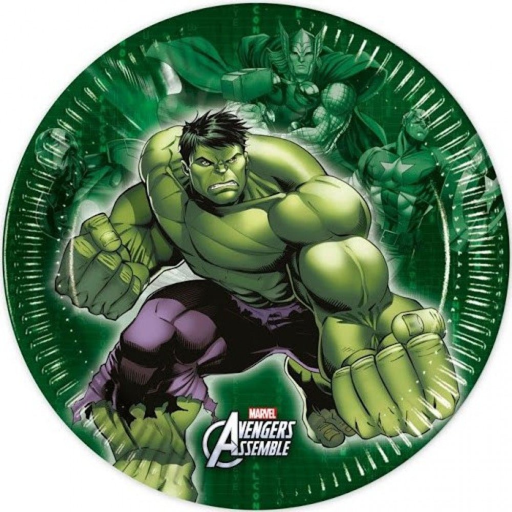 8 Partyteller "Avengers" - 18cm - Party im Karton