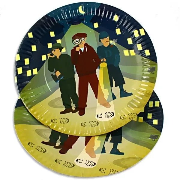 8 Partyteller "Detektive" - 23cm - Party im Karton