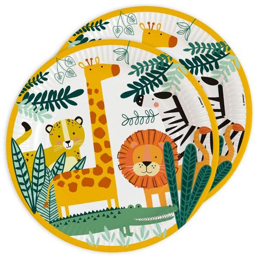 8 Partyteller "Dschungel" - 23cm - Party im Karton