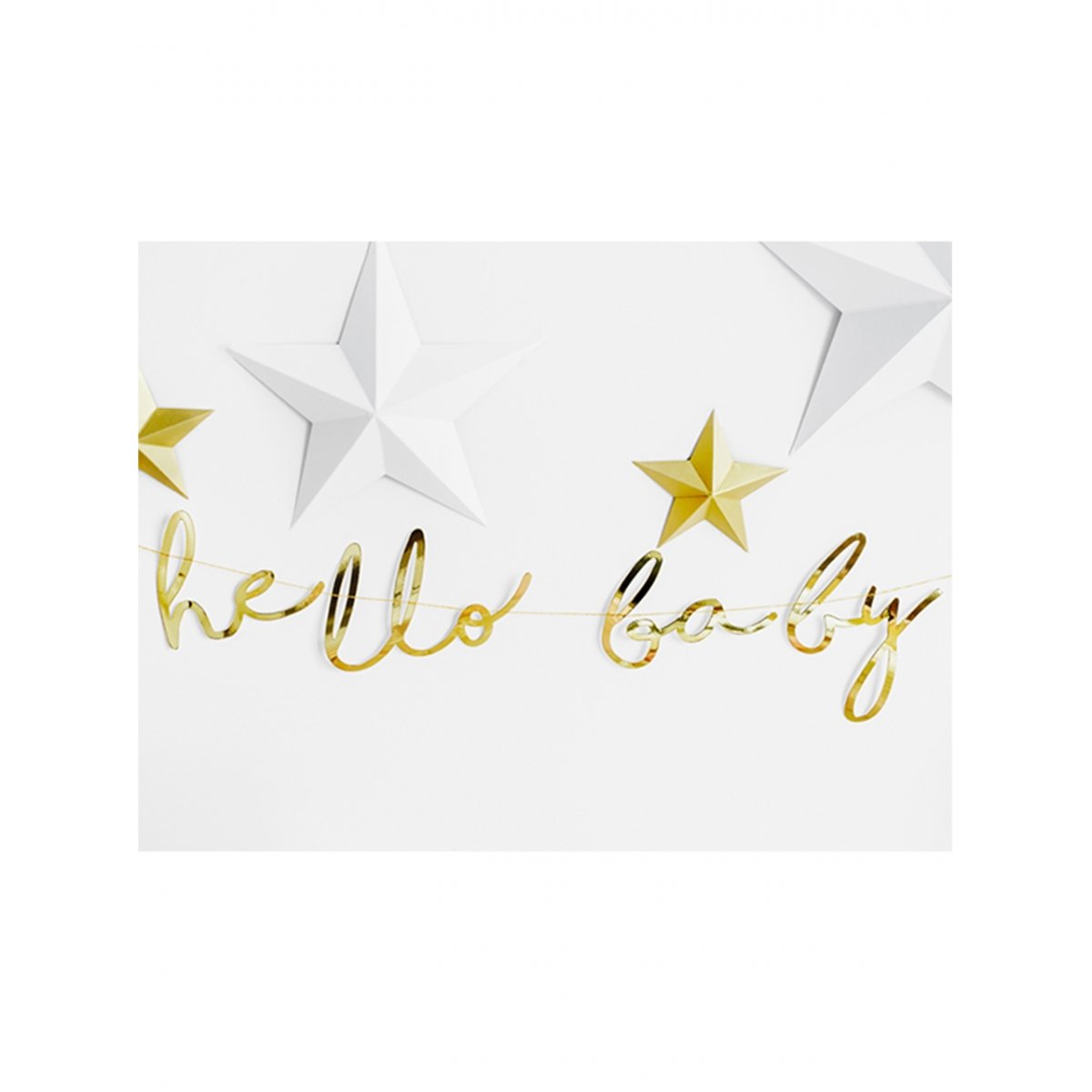 Banner Girlande "Hello Baby" - Party im Karton
