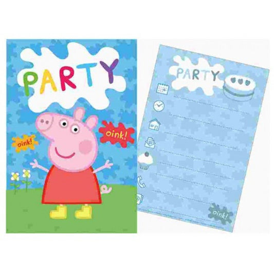 Einladung "Peppa Wutz" - 5 Stück - Party im Karton