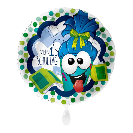 Folienballon Einschulung "1. Schultag" 43cm - Party im Karton