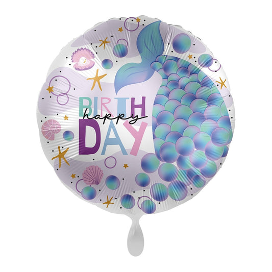 Folienballon "Happy Birthday Meerjungfrau" 43cm - Party im Karton