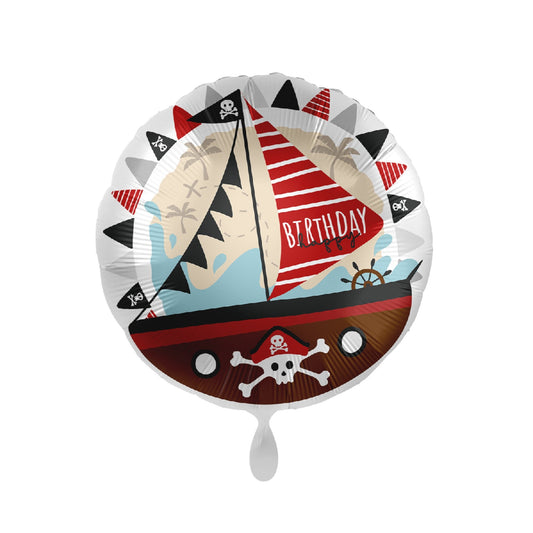 Folienballon "Happy Birthday Piraten" 43cm - Party im Karton