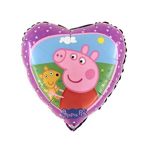Folienballon "Peppa Wutz Herz" 46cm - Party im Karton