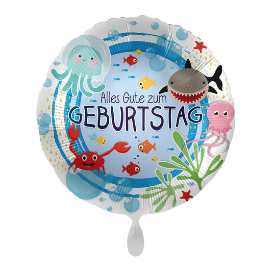 Folienballon "Unterwasserwelt Alles Gute" 43cm - Party im Karton