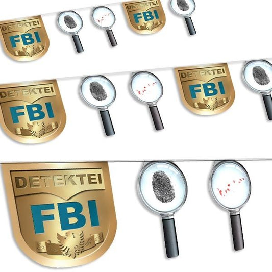 Girlande "Detektive" - 3,5m - Party im Karton