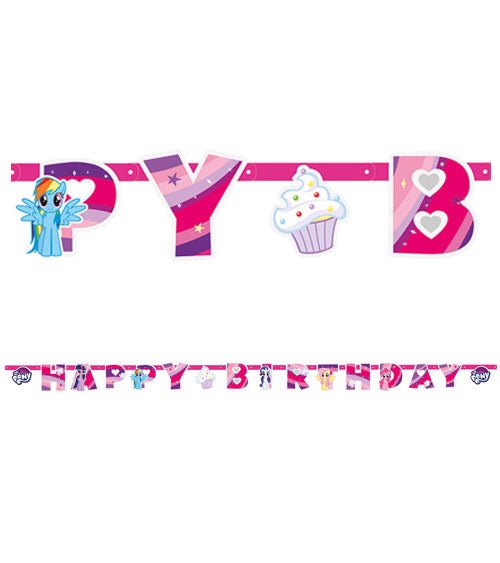 Happy Birthday Girlande "My little Pony" - 2,37m - Party im Karton