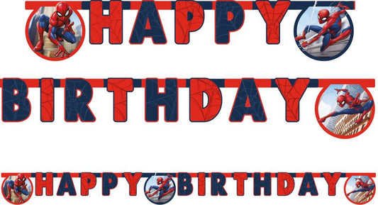 Happy Birthday Girlande "Spiderman" - 2m - Party im Karton
