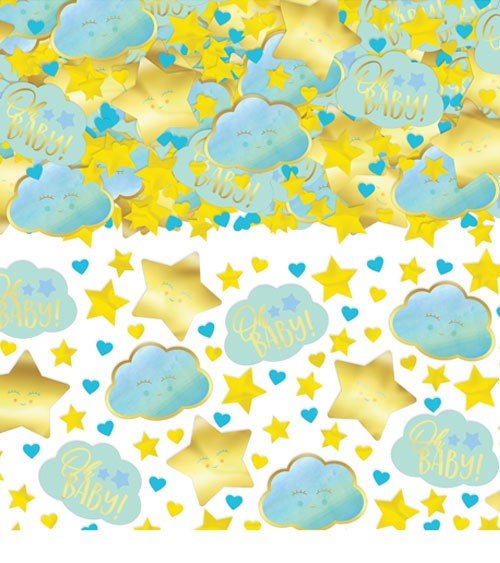Konfetti Streudekor "Oh Baby Boy" - 70g - Party im Karton