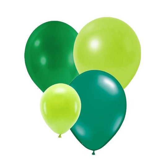 Luftballonmix Grün - 10 Stück - 28cm/13cm - Party im Karton