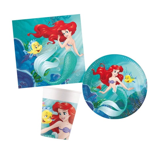 Partygeschirr "Arielle die Meerjungfrau" 36 Teile - Party im Karton