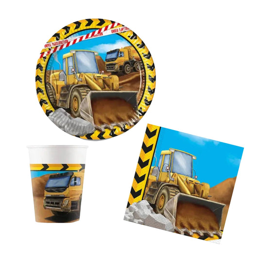 Partygeschirr - Baustelle - 36 Teile - Party im Karton