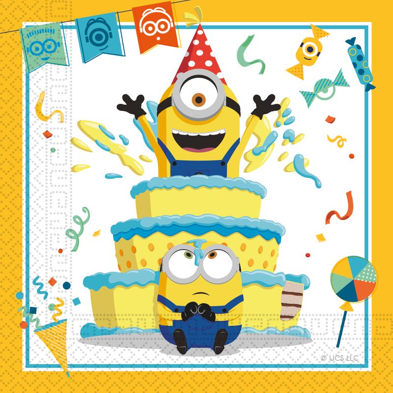 Partygeschirr "Minions" - 36 Teile - Party im Karton