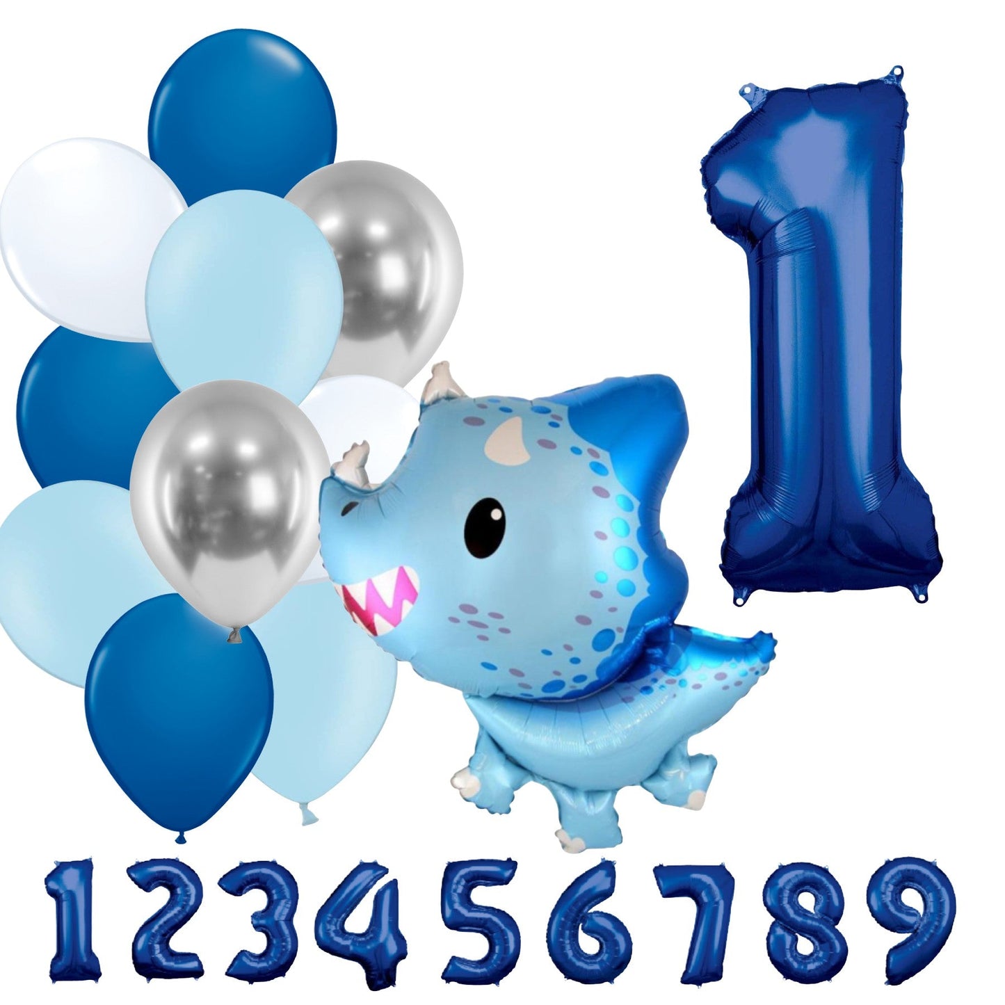 Partykarton "Baby Dino Blau" 12 Teile - Party im Karton