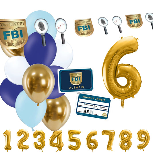 Partykarton "Detektive" 17 Teile - Party im Karton