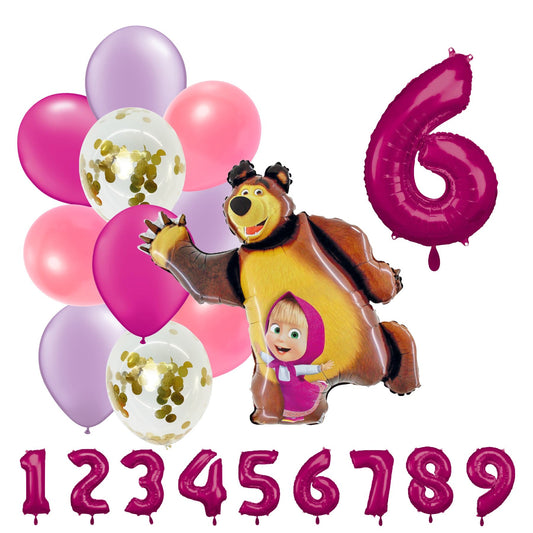 Partykarton "Mascha und der Bär" 12 Teile - Party im Karton