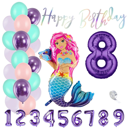 Partykarton "Meerjungfrau" 29 Teile - Party im Karton