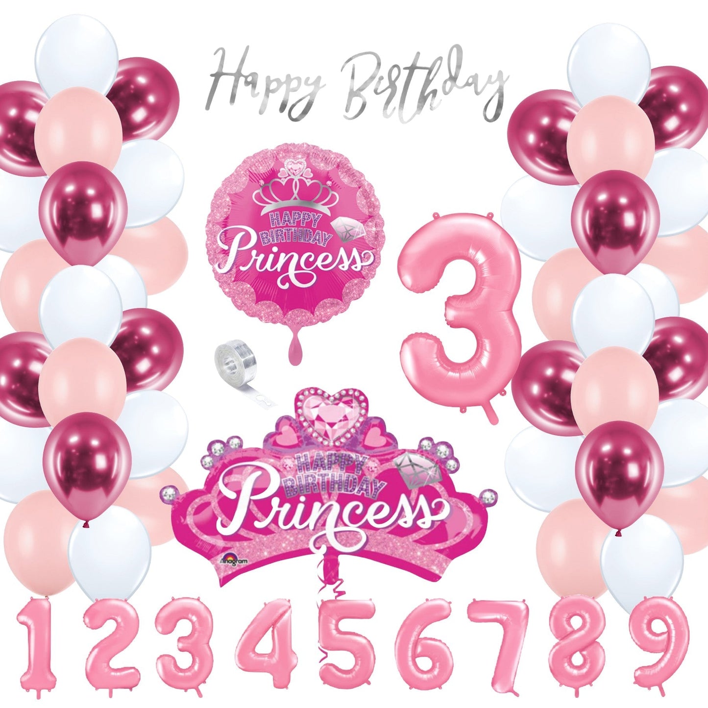 Partykarton "Prinzessin Rosa" 12 Teile - Party im Karton
