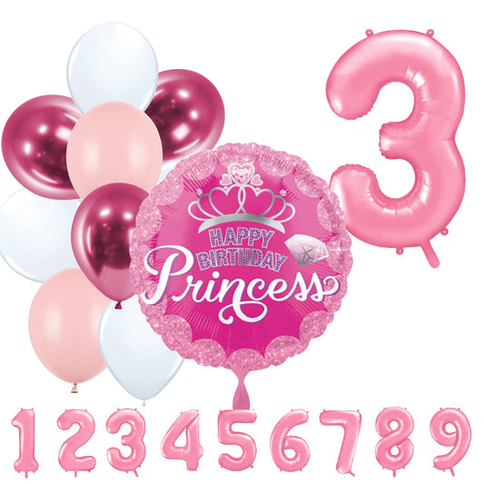 Partykarton "Prinzessin Rosa" 12 Teile - Party im Karton