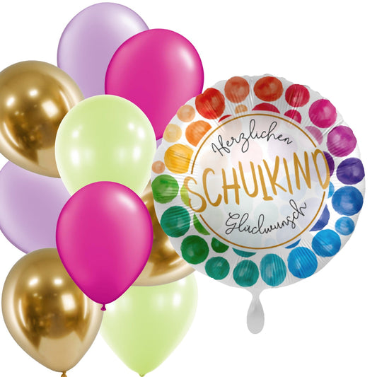 Partykarton "Schulkind Rainbow" 11 Teile - Party im Karton