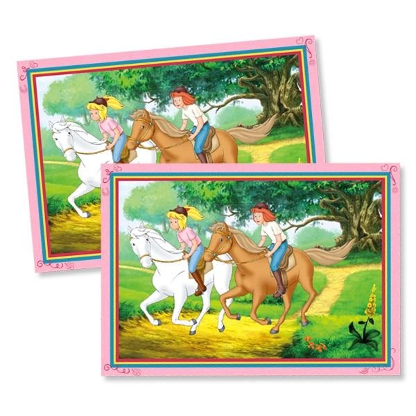 Platzset "Bibi und Tina" - 6 Stück - 38cm x 27cm - Party im Karton