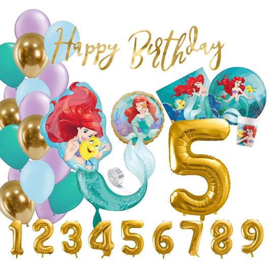 Sorglos Partykarton "Arielle die Meerjungfrau" 66 Teile - Party im Karton