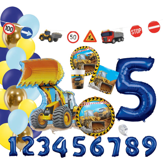 Sorglos Partykarton "Bagger" 65 Teile - Party im Karton