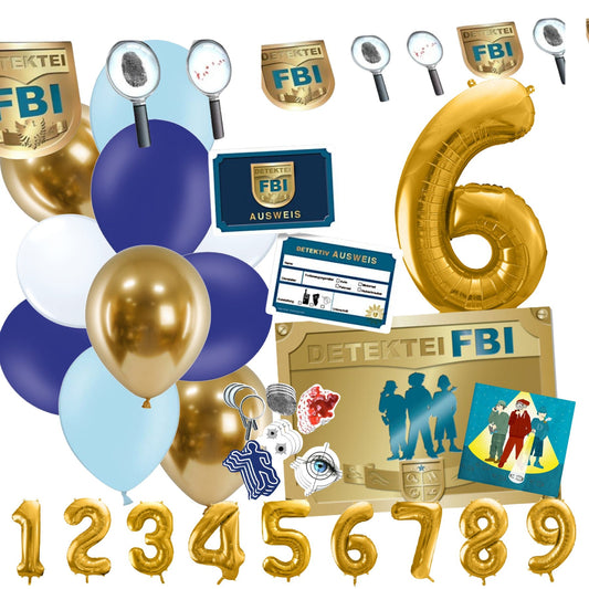 Sorglos Partykarton "Detektive" 68 Teile - Party im Karton