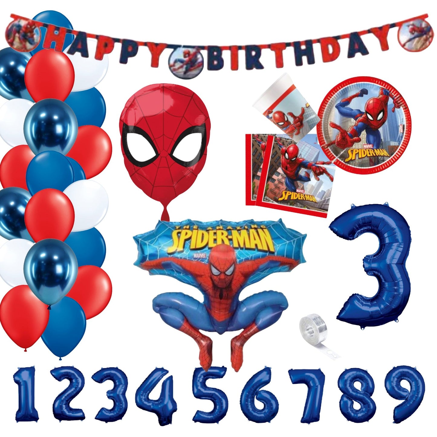 Sorglos Partykarton "Spiderman" 66 Teile - Party im Karton
