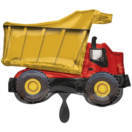 XXL Folienballon "Baustellenfahrzeug Kipplaster" 81cm - Party im Karton
